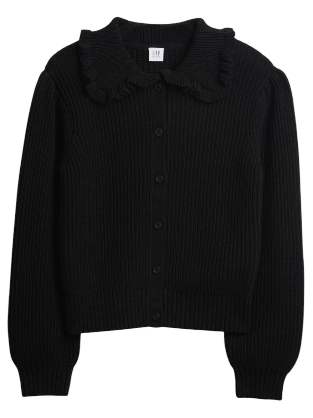 Gap Kids Ruffle Collar Cardigan in True Black Size XLarge New